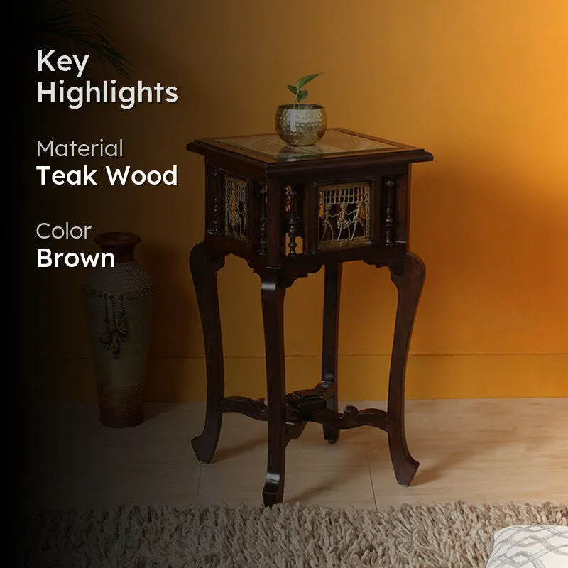 Nirvan Teak Wood Side Table media 2