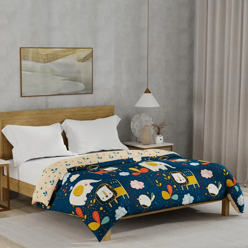 Urban Space Junglee Reversible Dohar (Navy) - 150 GSM media 1