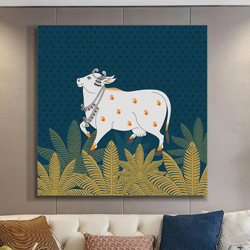 Holy Indian Cow Poly Canvas Wall Painting media 1