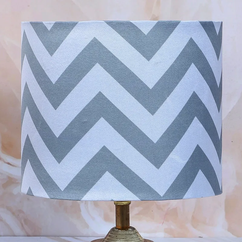 Chevron Light Pebble Printed Mango Wood Table Lamp media 5