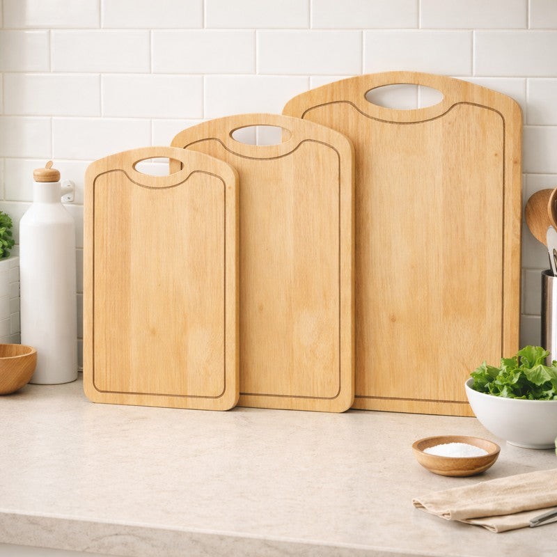 Rioware TimberEase Kitchen Prep Board (Beige) - Set Of Three