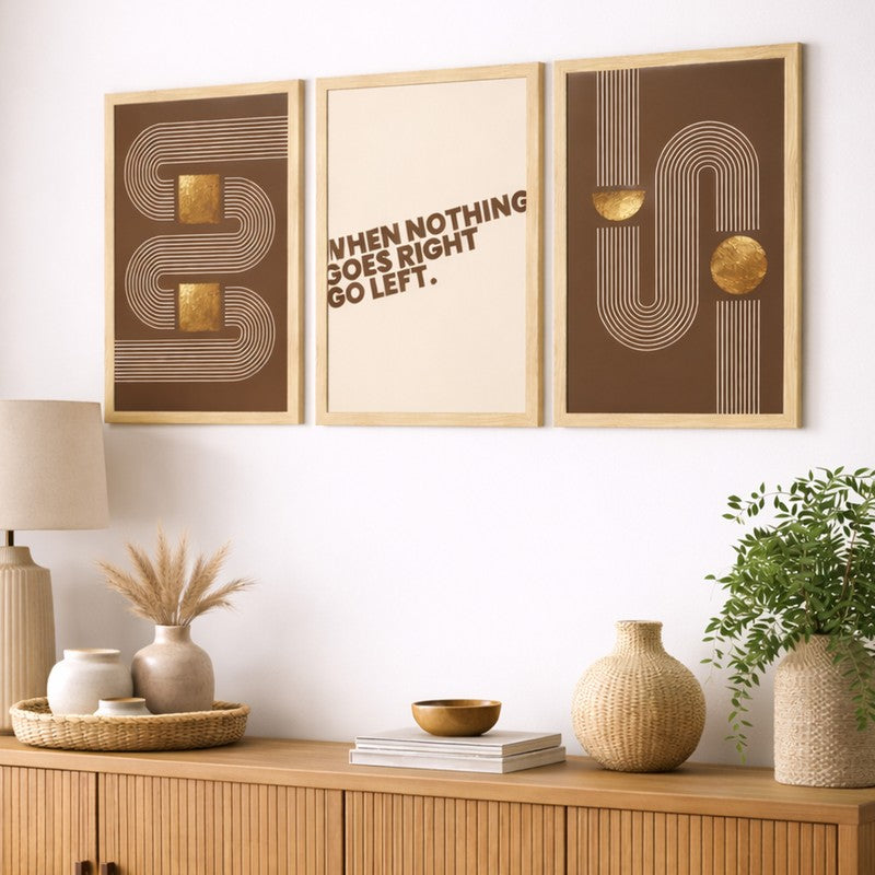 Right Or Left Abstract Wall Art - Set Of Three