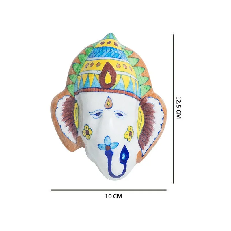 Ganesha Pottery Ceramic Wall Accent - Green,White media 7