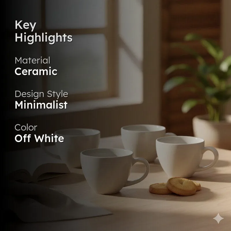 Zen Ceramic Tea Cup (180 mL Each) - Set Of Four media 2