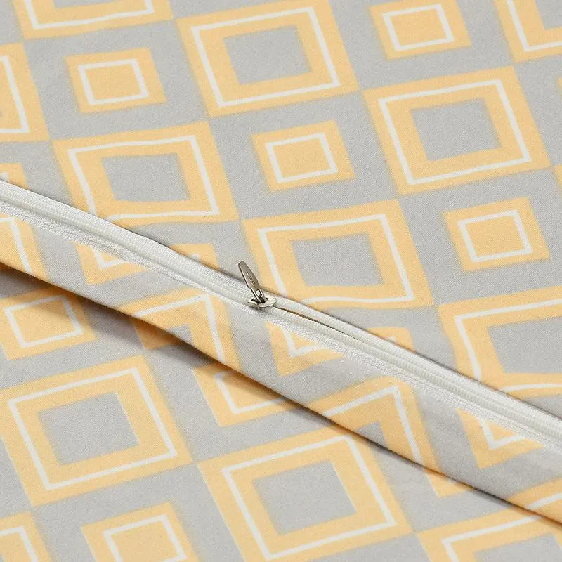 Sublime Sandstone Geometric Cotton Duvet Cover (Yellow) - 210 TC media 4
