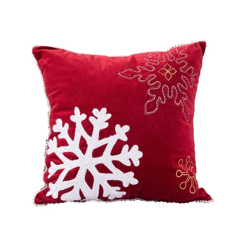 Snowflake Winter Cotton Velvet Cushion media 3