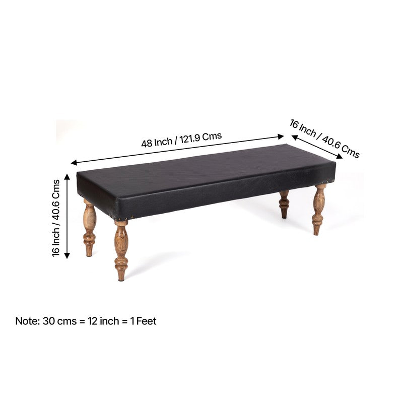 Arvino Sheesham Wooden Bench - Black media 11
