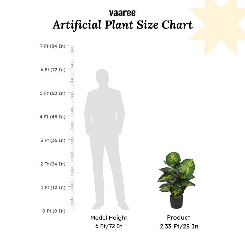 Faux Lush Pothos Plant With Black Plastic Pot (Green & Yellow) - 2.3 Feet media 8