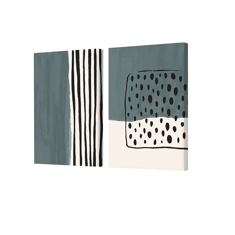 Agno Abstarct Canvas Wall Painting - Set Of Two media 4