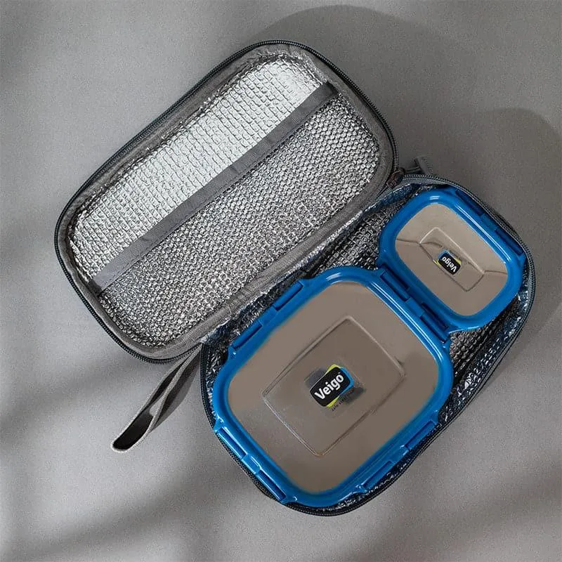 Delica Dark Blue Lunch Box With Pouch (550/150 ML) - Two Piece Set media 3