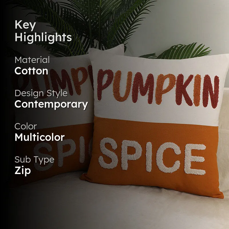 Pumpkin Spice Season Cotton Cushion Cover - Set Of Two media 2