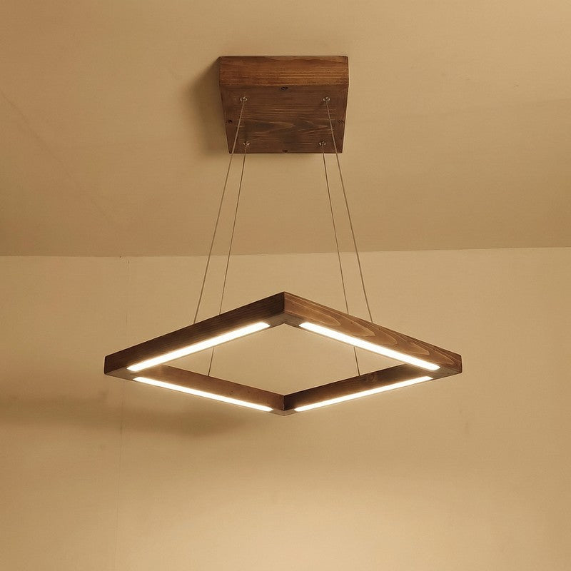 Gwynevere Linear LED Wooden Ceiling Lamp - Brown media 7