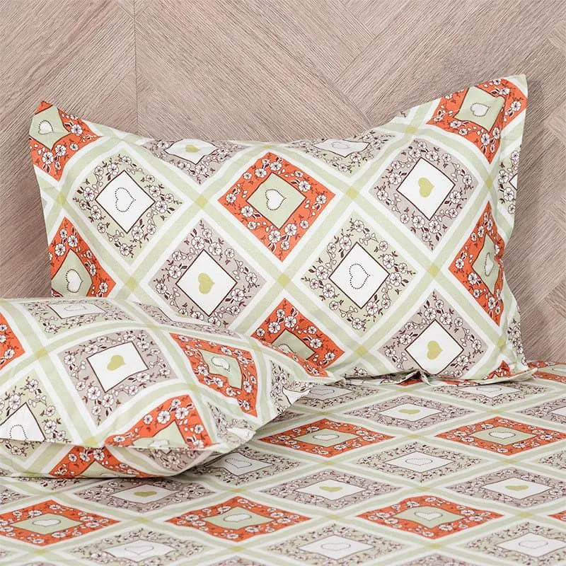 Chakra Ethnic Cotton Bedsheet (Green) - 120 TC media 4