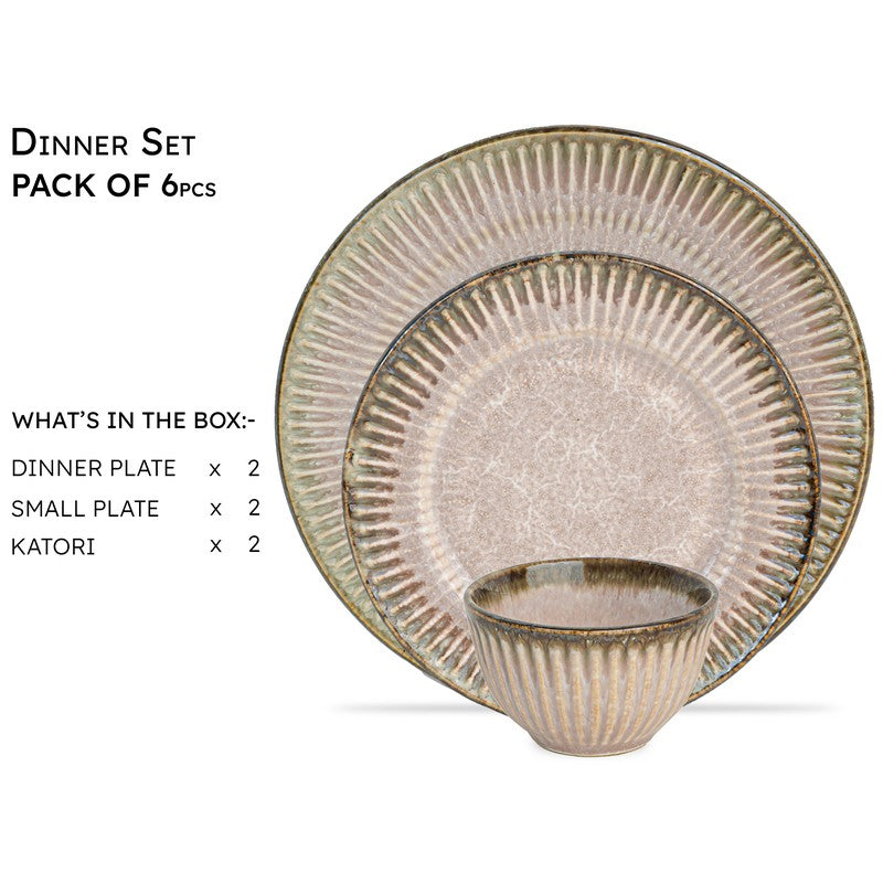 Mintora Pink Ceramic Dinner Set - 6 Piece Set media 5