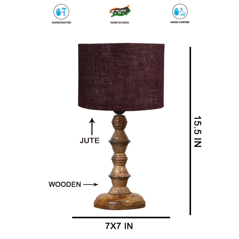 Sienna I Timber Wooden Table Lamp - Brown media 7