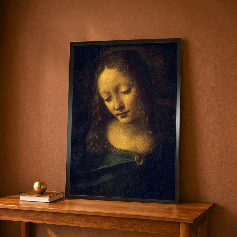 Virgin From The Virgin Of The Rocks Canvas Wall Painting - 12 x 16 Inches