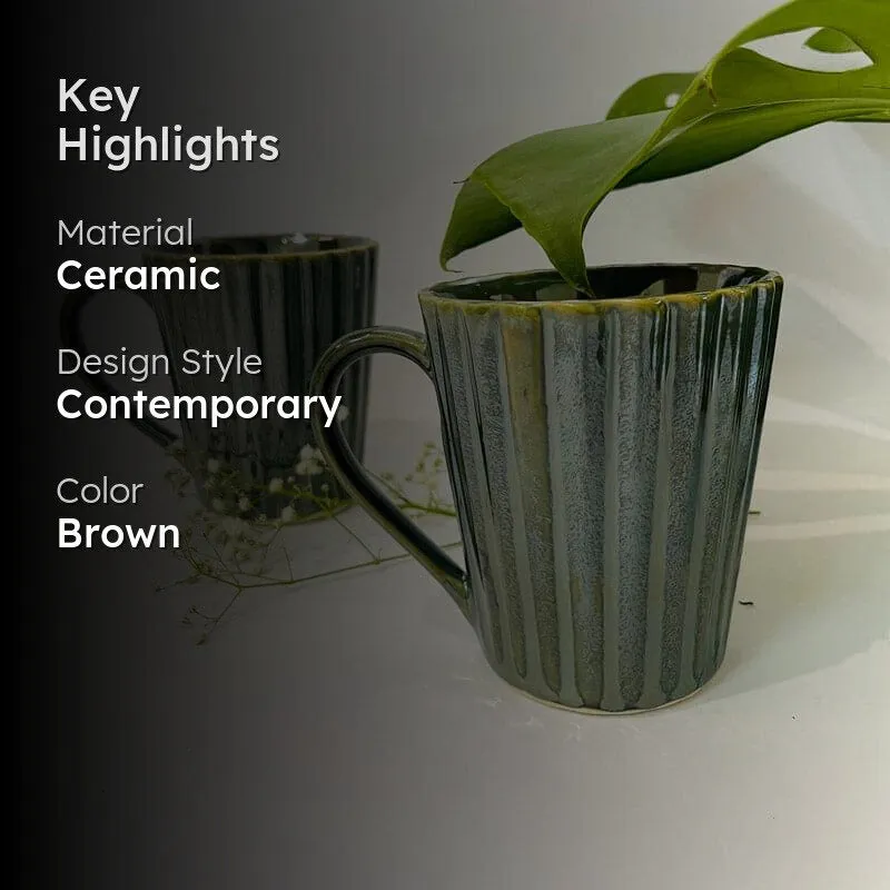 Laroon Ceramic Coffee Mug (300 mL Each) - Set of Two media 2