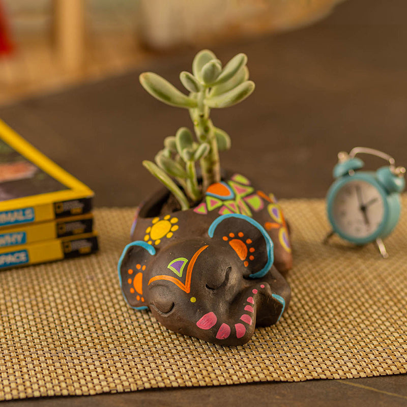 Slumber Haathi Terracotta Planter media 4