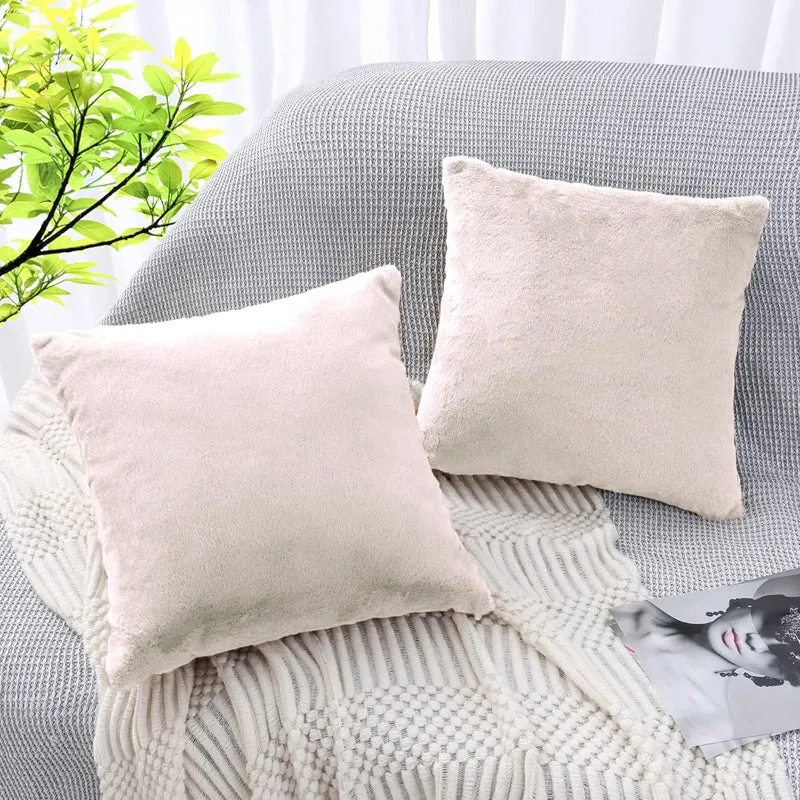 Fur Dual Cushion Cover Set (Off White) - Set Of Two media 3