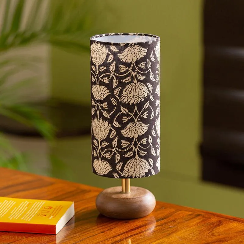 Tamalika Handcrafted Mango Wood Table Lamp - Brown media 3