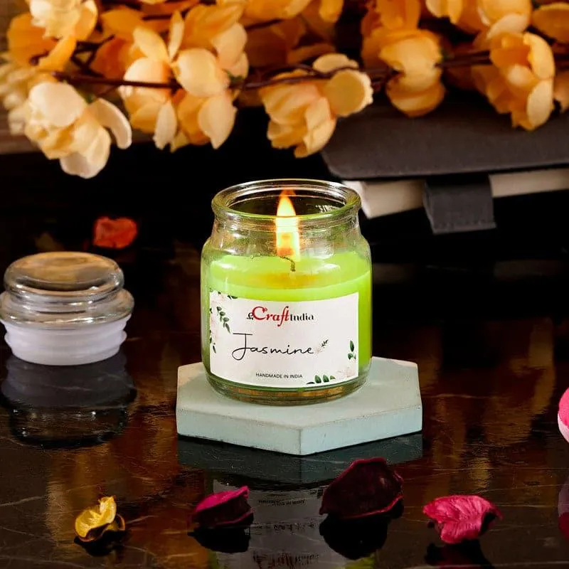 Nithya Jasmine Scented Jar Candle media 3