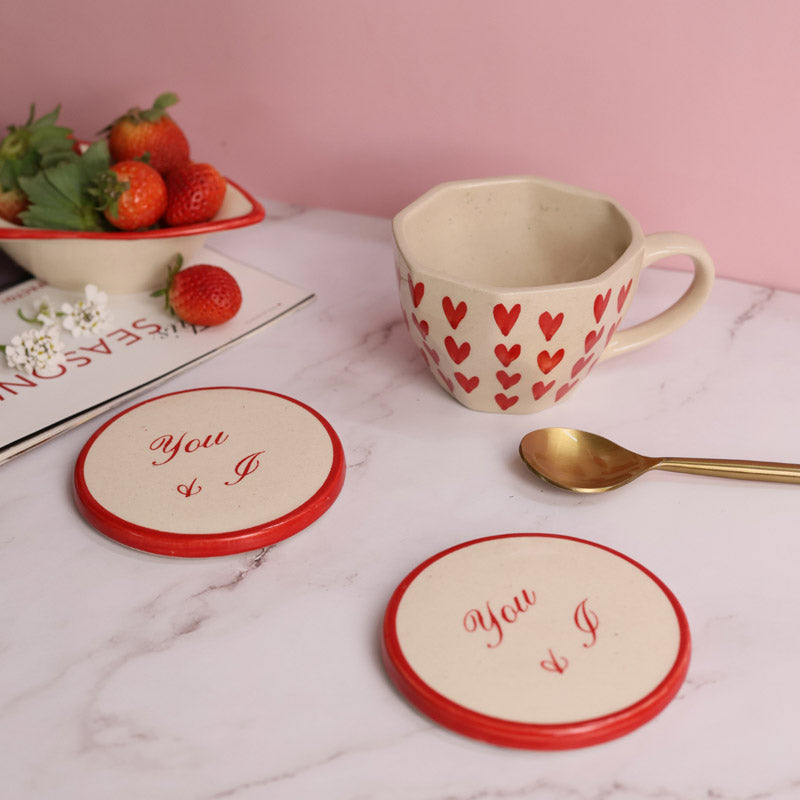 Heart Ceramic Coffee Mug (200 mL) - Two Piece Set media 4
