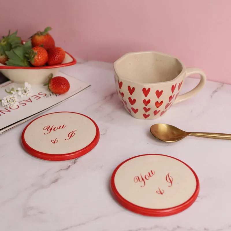 Heart Ceramic Coffee Mug (200 mL) - Two Piece Set - 4