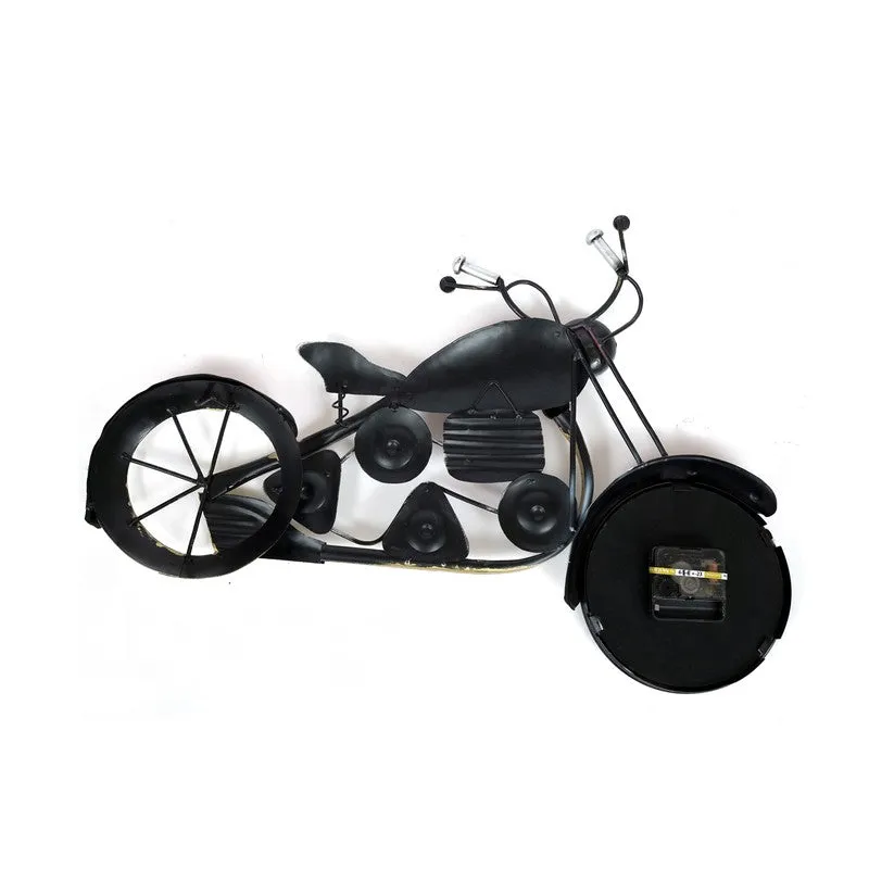 Crafted Bike Theme Accent Metal Wall Clock media 5