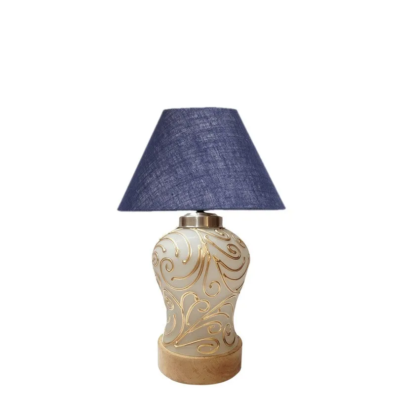 Lumithra Wooden Table Lamp - Blue media 3