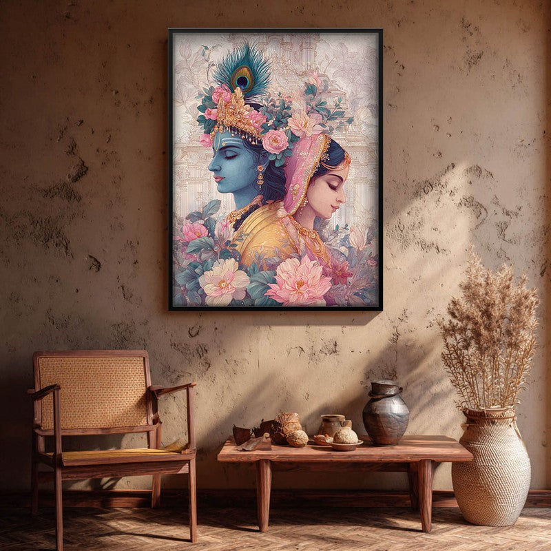 Sri Radha Krishna Enchanting Archival Paper Wall Art