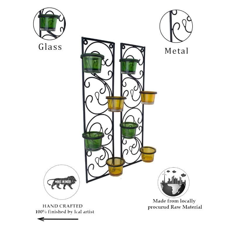 Twisted Luminaire Candle Holder (Green & Yellow) - Set Of Two media 6