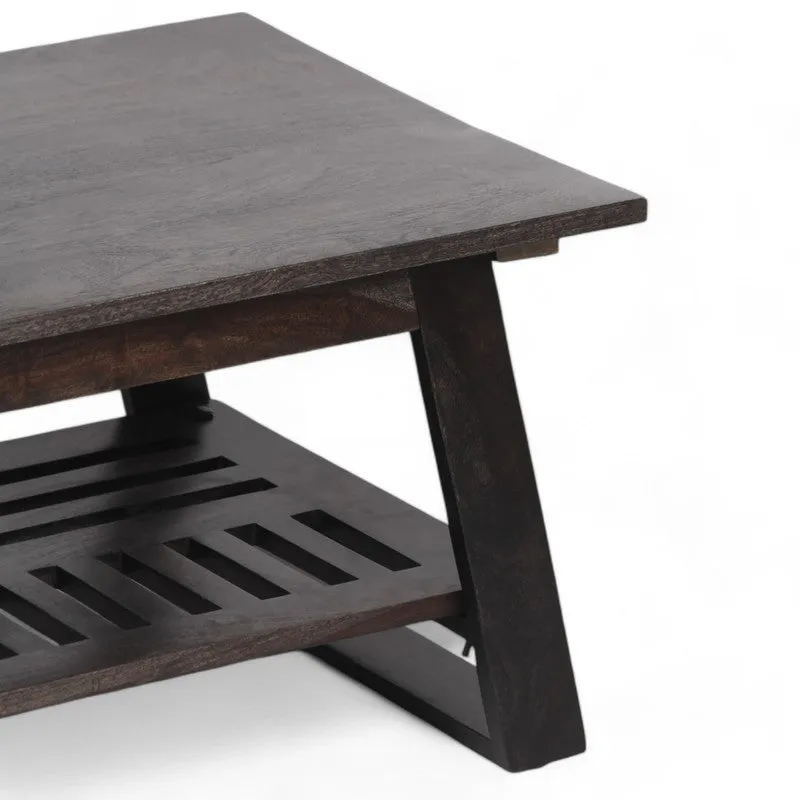 Azvino Sheesham Wooden Center Table - Dark Brown media 7