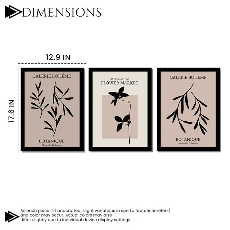 Botanique Vintage Wall Painting With Frame - Set Of Three media 7