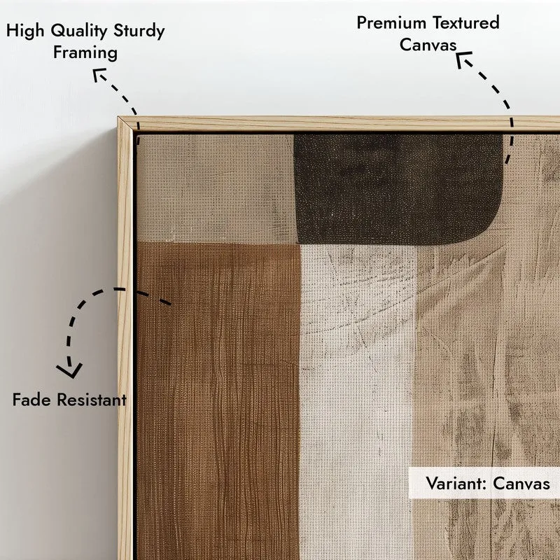 Cinnamon Sands Framed Canvas Archival Canvas Wall Painting - Natural Brown Frame media 5