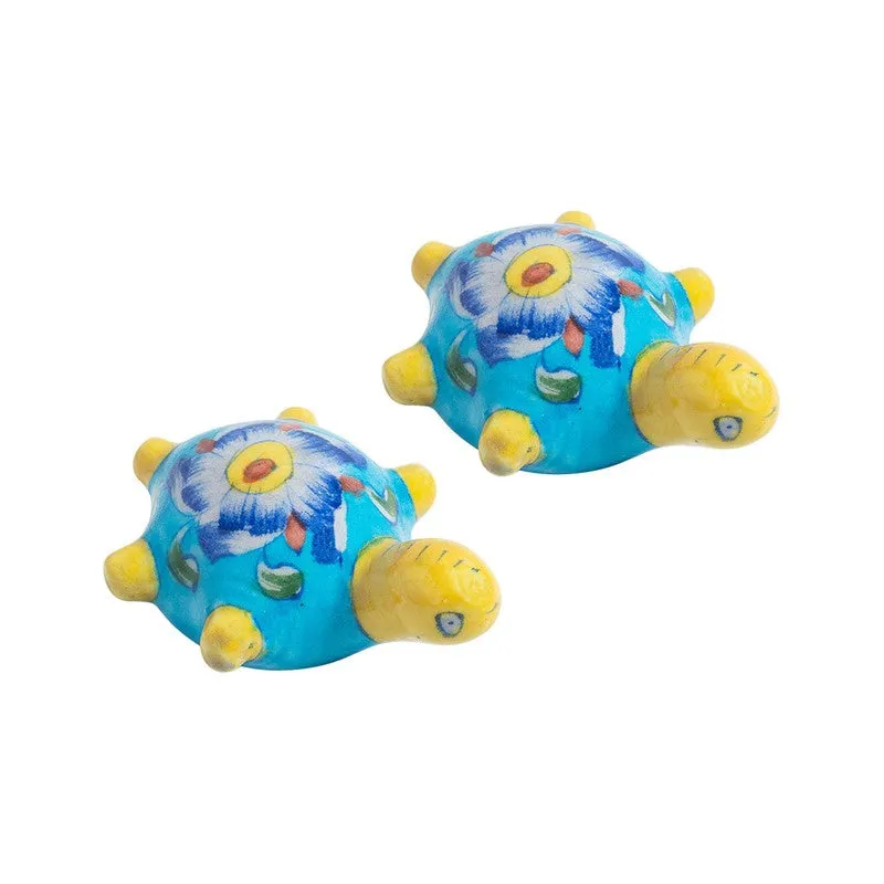 Mystic Tide Turtles Showpieces(Sky Blue) - Set Of Two media 3