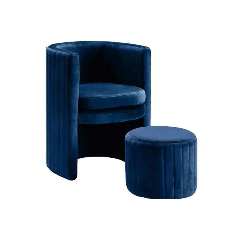 Arvel Neem Wood Accent Chair (Blue) - Two Piece Set media 3