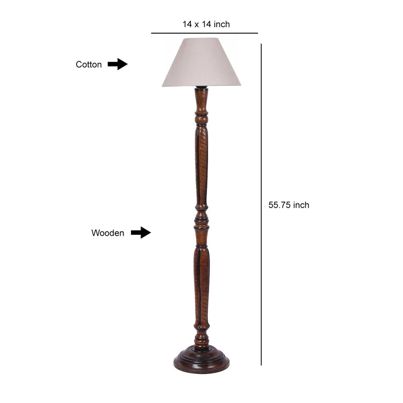 Hima Vintage Wooden Floor Lamp - Grey media 6