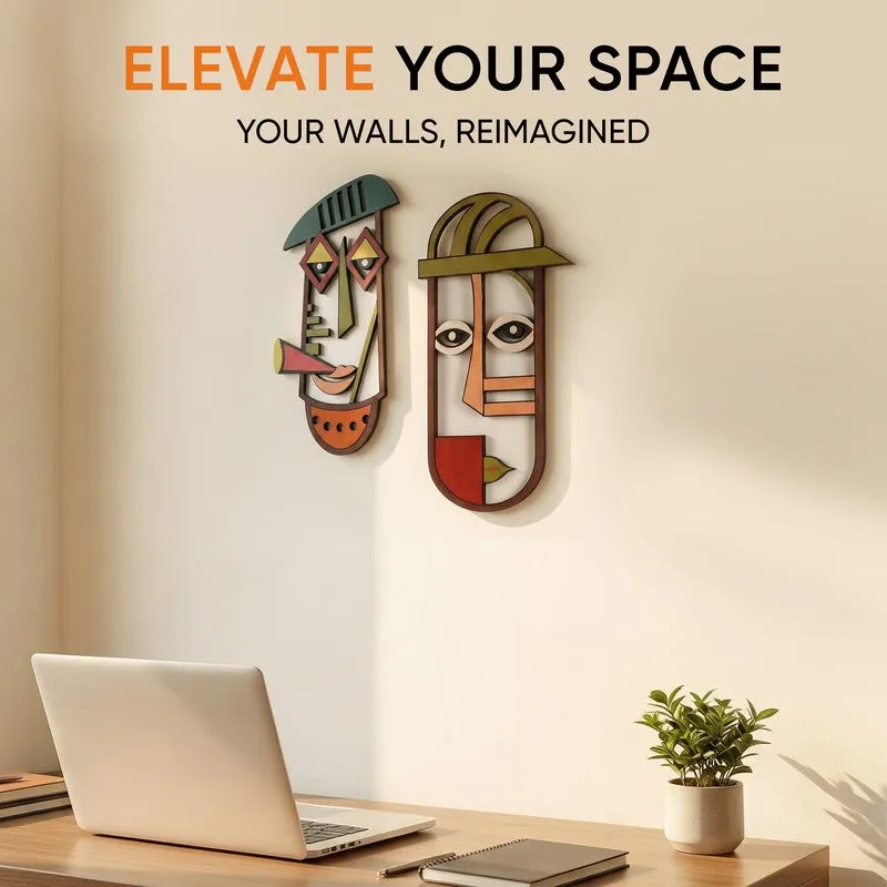Bhusha Mask Wooden Wall Accent - Set of Two media 8