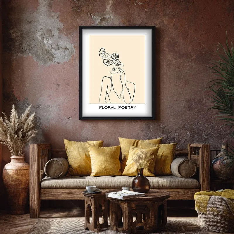 Petal Thoughts Canvas Wall Painting With Black Frame media 7