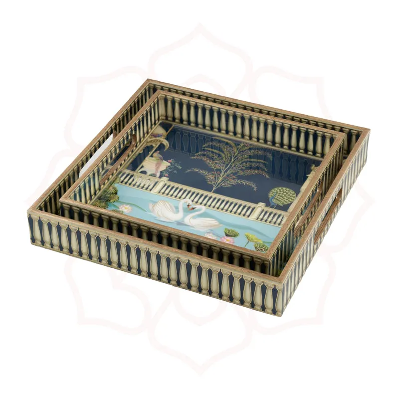 Rajhans Square Serving Tray - Set Of Two media 5
