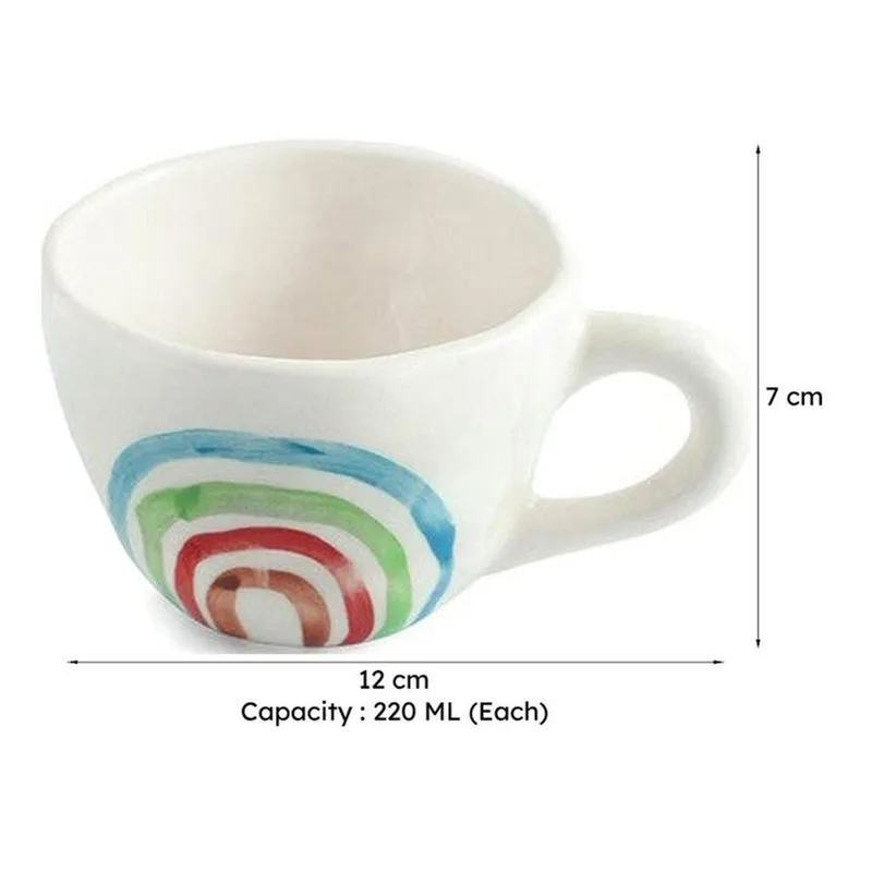Rainbow Ceramic Tea Cup (220 mL Each) - Set Of Two media 8
