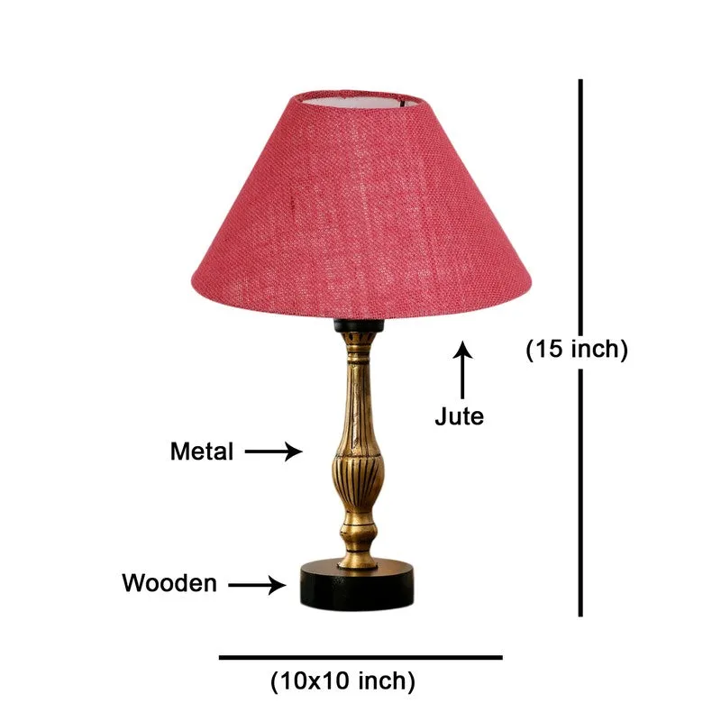 Aurelo Zyra Wooden Table Lamp - Pink media 8