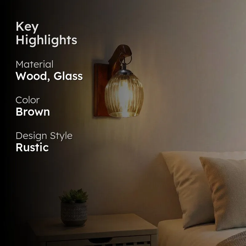 Warm Amber Decorative Glass Wall Lamp media 2