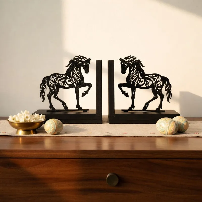 Royal Stallions Wooden Book End - Set of Two media 5