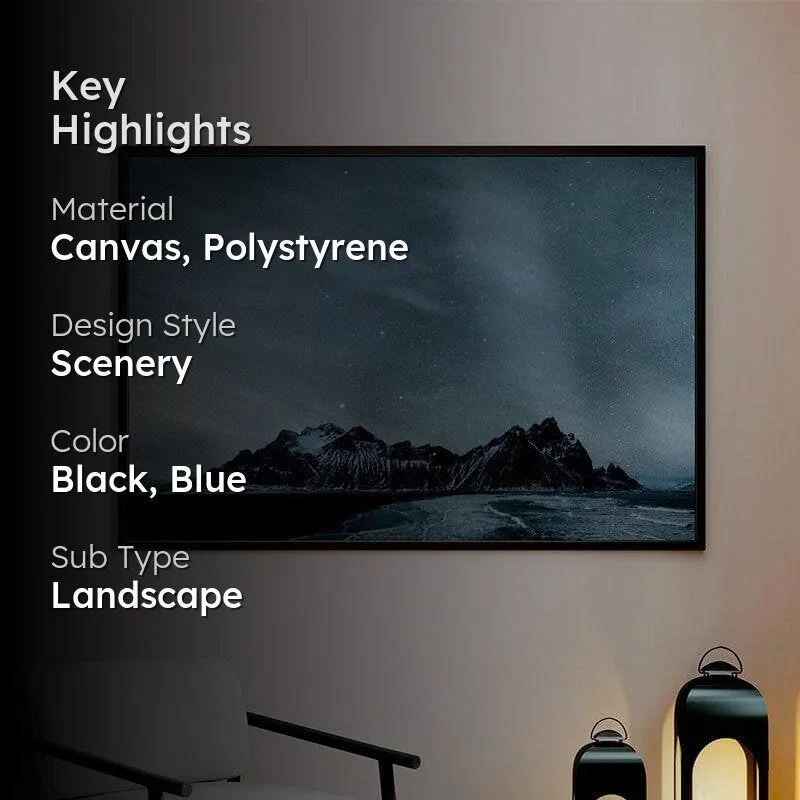 Starry Sky Canvas Wall Painting - Black Frame media 2