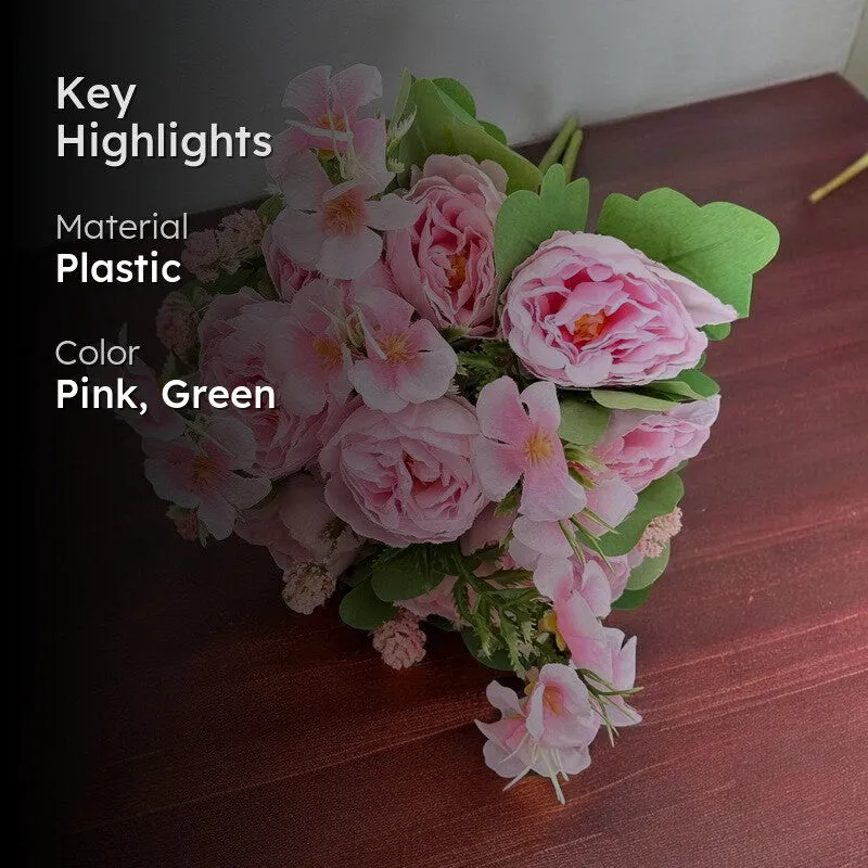 Whisper Rose Artificial Flower (Pink) - Set Of Two media 2