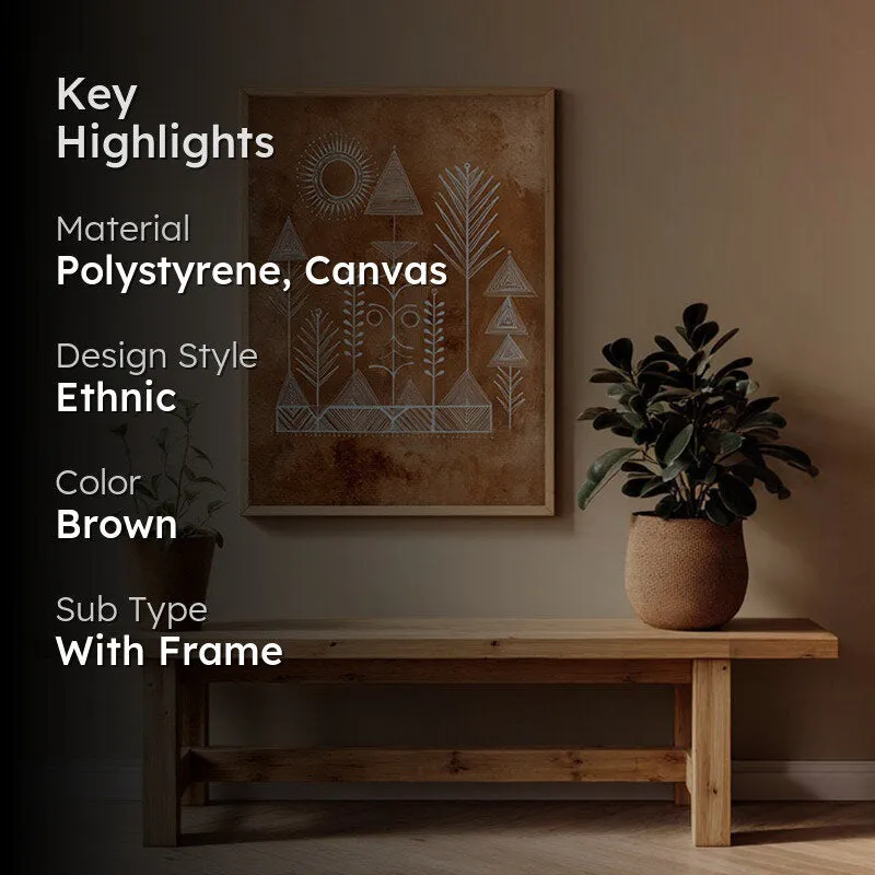 Tribalin Canvas Wall Painting With Brown Frame media 2