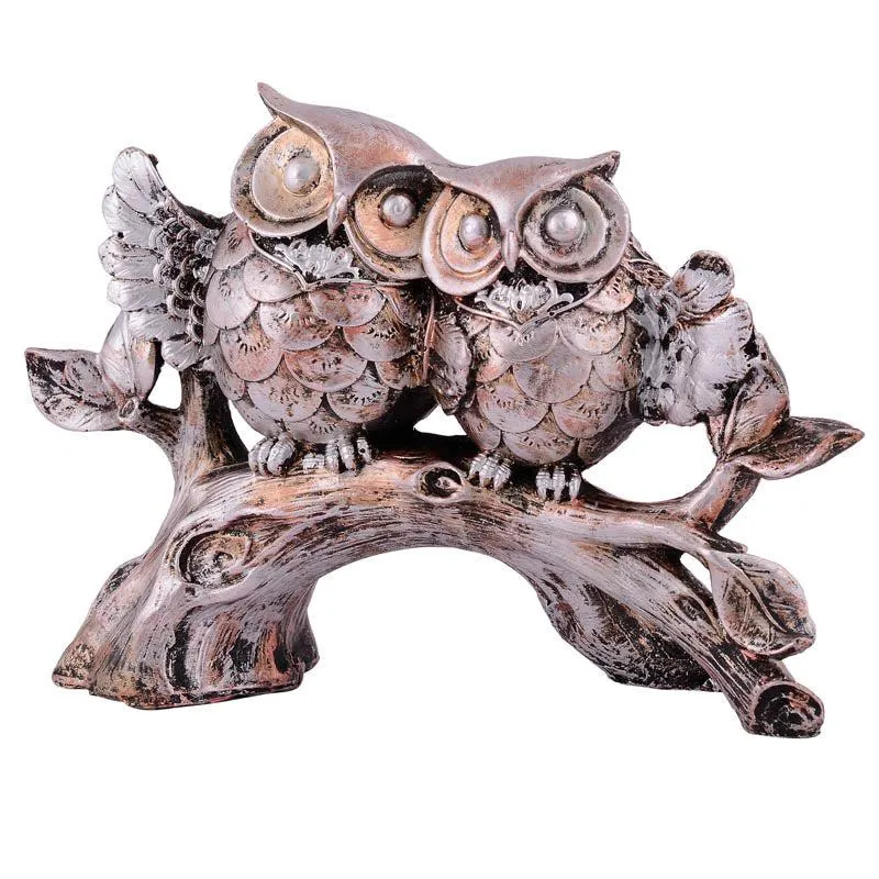Hoot & Chill Painted Polyresin Showpiece - Silver media 4