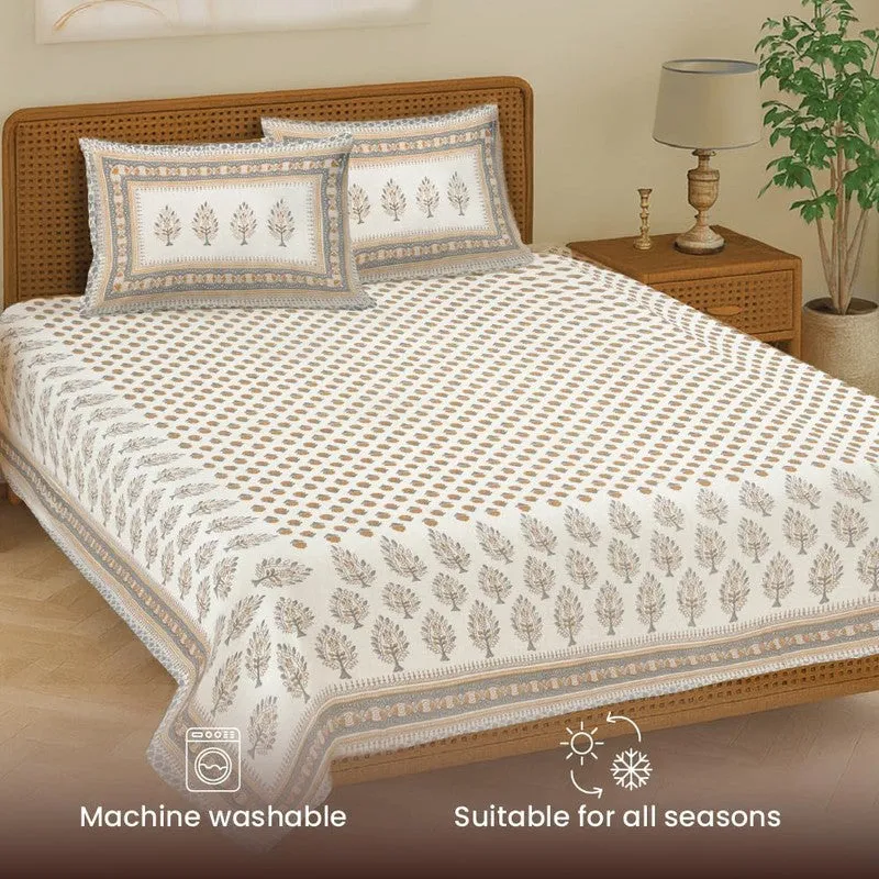 Urban Space Gulnaar Soft Cotton Bedsheet (Soft Brown) - 200 TC media 5