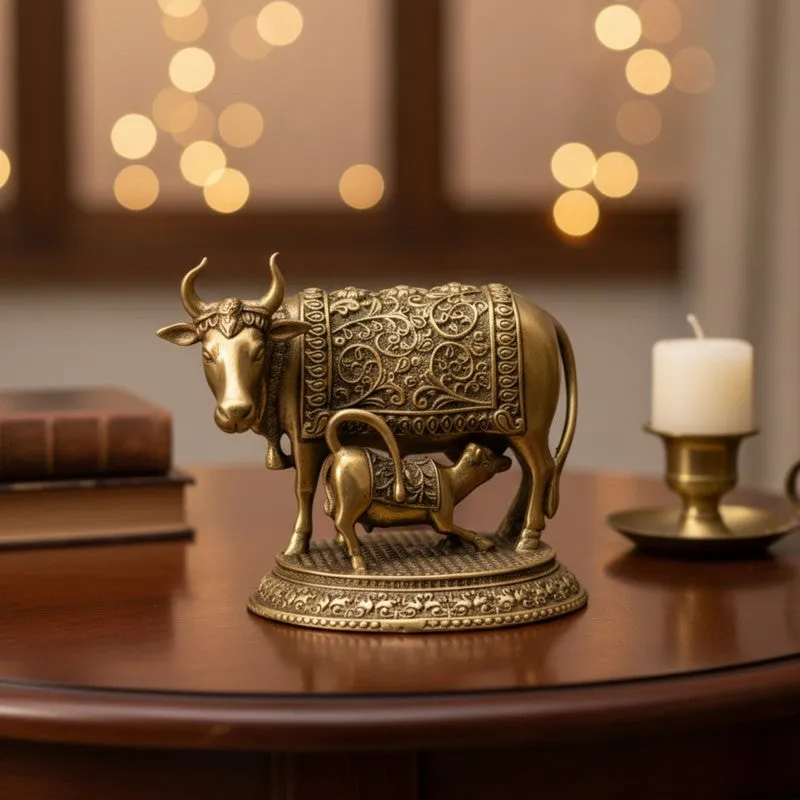 Golden Gau Mata Brass Idol media 1